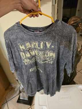 Harley-Davidson Motorcycles Men's XL T Shirt Gray Burnout Wichita Falls Texas